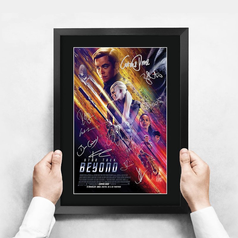 HWC Trading Star Trek Beyond The Cast 16 x 12 inch Framed Gifts Printed Poster Signed Autograph Picture for Movie Memorabilia Fans - 16" x 12" Framed