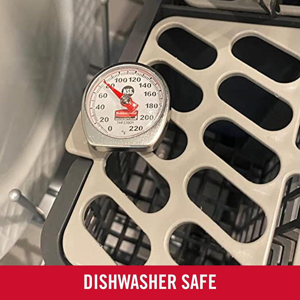 Rubbermaid Commercial Products Instant Read Thermometer - Pocket Size, Dishwasher Safe, Red | Ideal for Meat & Food Cooking