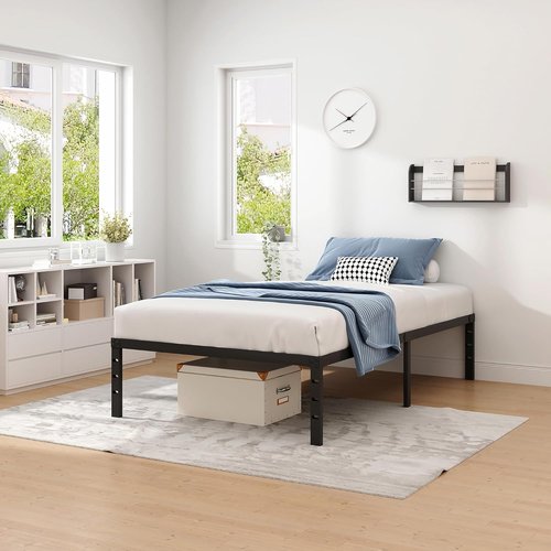 Jetonix Twin Metal Bed Frame - Heavy Duty Sturdy Foundation with Storage Space | Easy Assembly, Black, 12 Inch