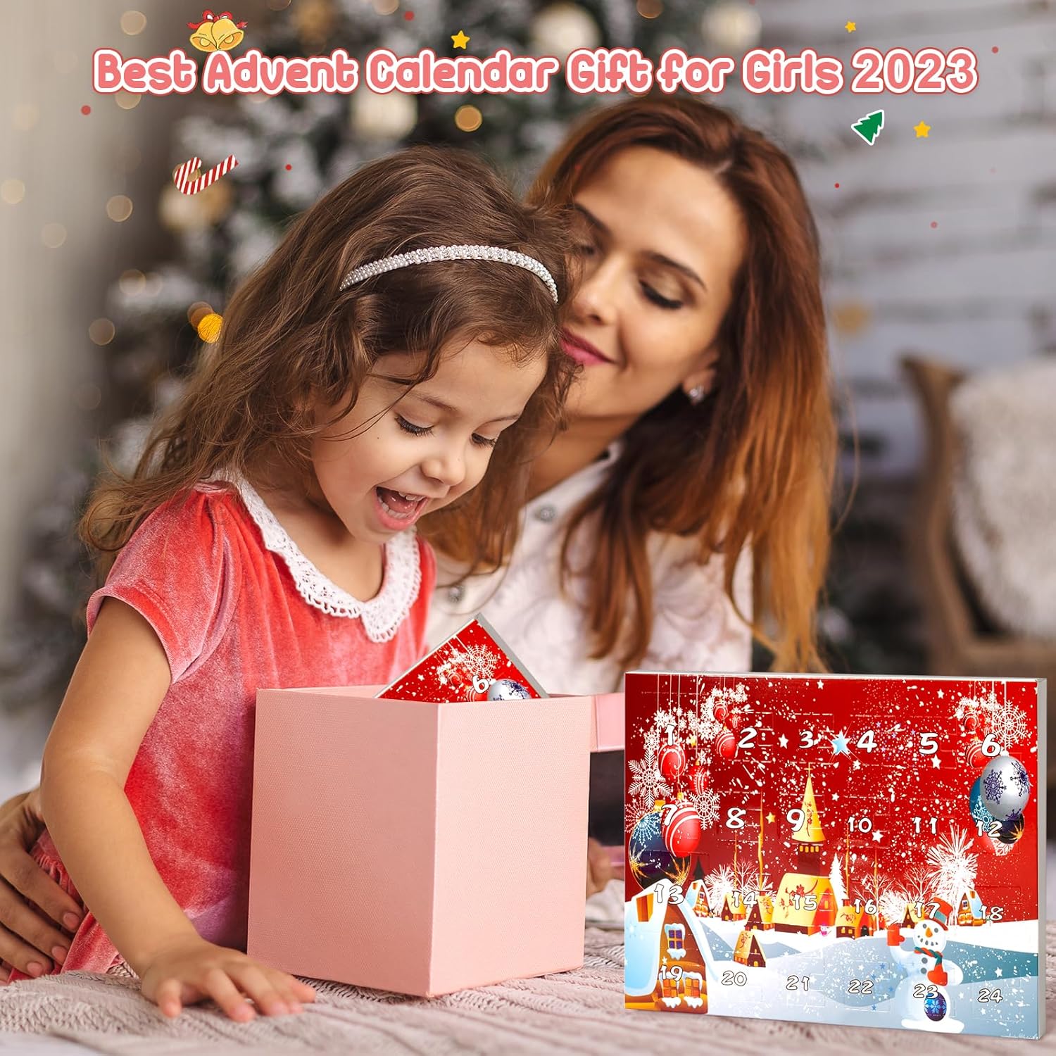 Regine Switzerland Advent Calendar 2025 - 24-Day Christmas Countdown Red DIY Charm Bracelet for Girls