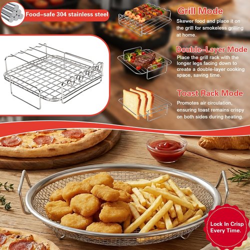 Chefman Air Fryer Accessories Set - 2-In-1 Silicone Liners & Paper Liners for 8QT & 9QT Models