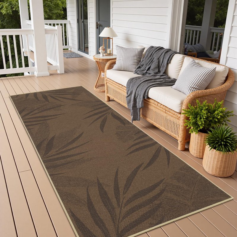 Jute 5x7 Area Rug Machine Washable Modern Woven Farmhouse Patio Rug Indoor Outdoor Throw Non-Slip Carpet for Entryway Dining Room Living Room Bedroom