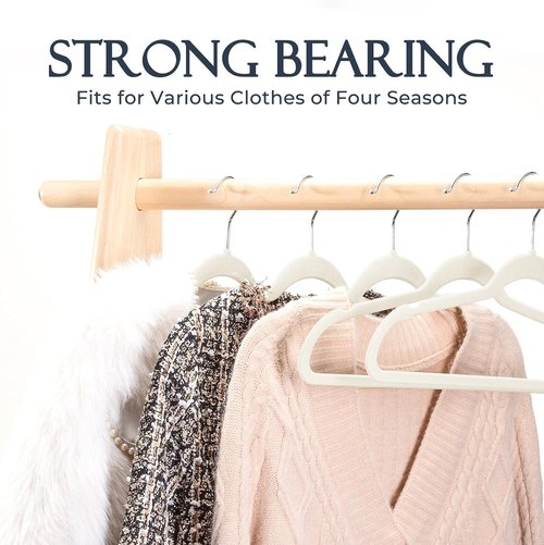 HOUSE DAY Ivory Velvet Hangers - 40 Pack Non-Slip Heavy Duty Suit Hangers | Space-Saving Design with 360° Rotating Hook