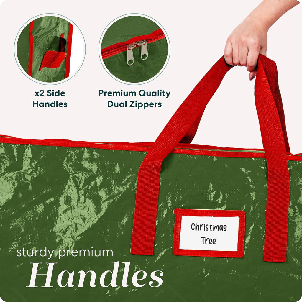 Regine Switzerland Christmas Tree Storage Bag - Durable Waterproof Zippered Bag for 9-Foot Trees | Protects Against Dust and Moisture (Green)