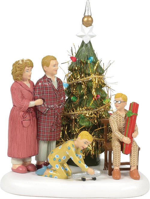 Department 56 A Christmas Story Village Figurine - Family Opens Gifts, 4.32 Inch, Multicolor
