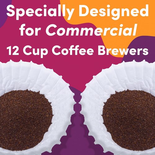 Bunn-Style 12 Cup Coffee Filters - Heavy Duty Paper, No Overflow, Fits 6.5” Brew Baskets | 500 Count