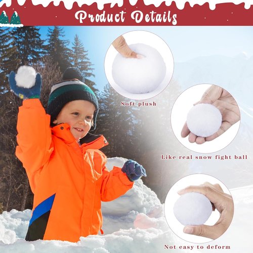 Elcoho 200 Pieces Fake Snowballs - 2 Inch Artificial Snow for Winter Party Games Indoors
