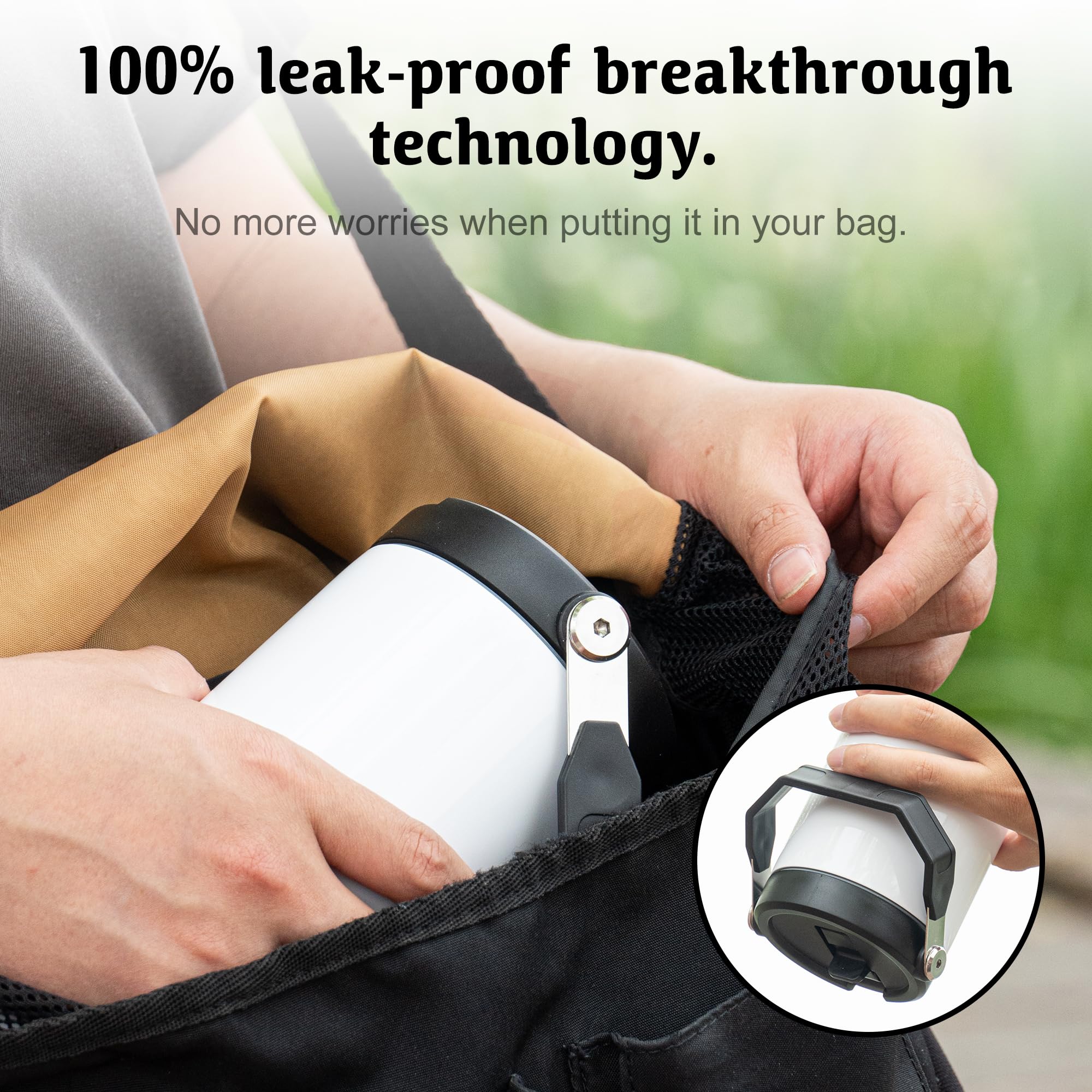 AGH 4 Pack 20 oz Sublimation White Tumblers with Handle & Straw, Double Wall Stainless Steel Vacuum Insulated Cups with Black Filp Lid, Leak-Proof Travel Mug for Hot/Cold Drinks