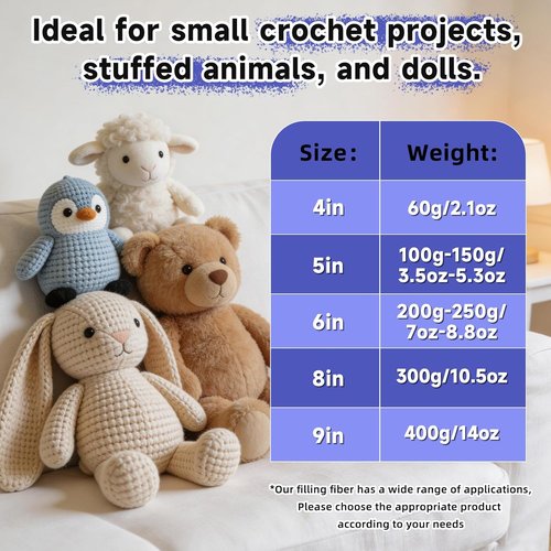 BUTUZE Premium Polyester Fiber Fill - 3.5oz High Resilience Stuffing for Crafts & Crochet Projects