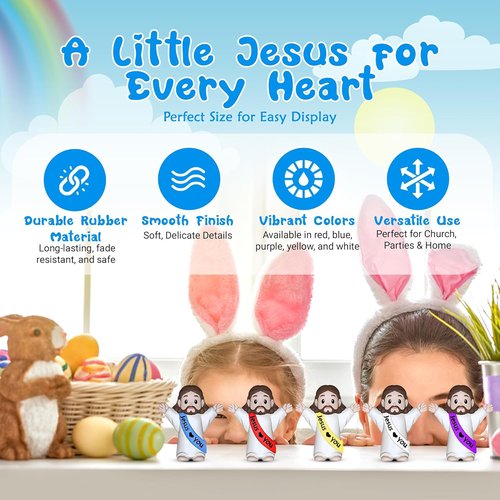 Little Jesus Figures | 200 Pcs Mini Jesus Figurines - Perfect for Easter Egg Stuffers & Religious Gifts