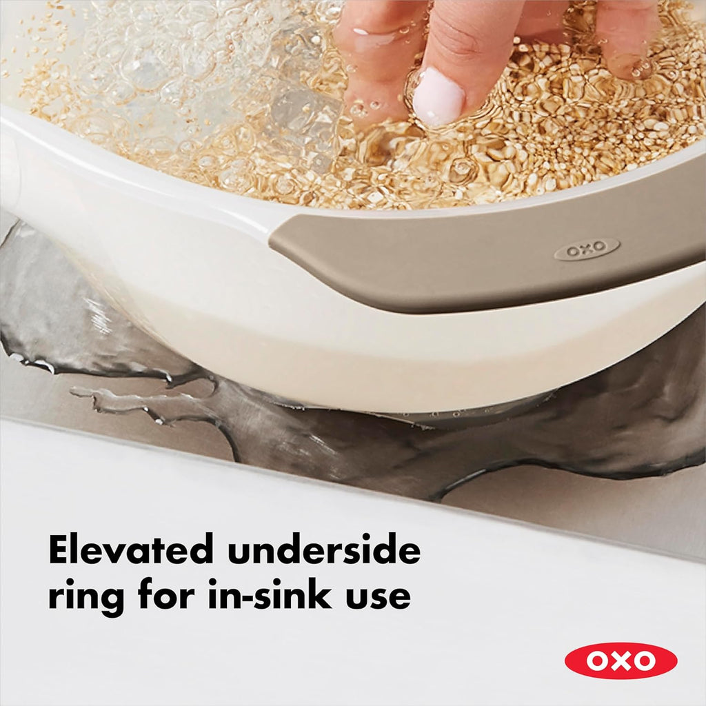 OXO Good Grips Rice Colander - Efficient Washing for Small Grains | Durable & Easy to Use