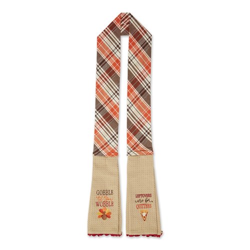 DII Pumpkin Spice Fall Kitchen Towels Collection Durable Cotton Cloth, Decorative and Absorbent, Dish Towel Scarf, 4x70, Leftovers