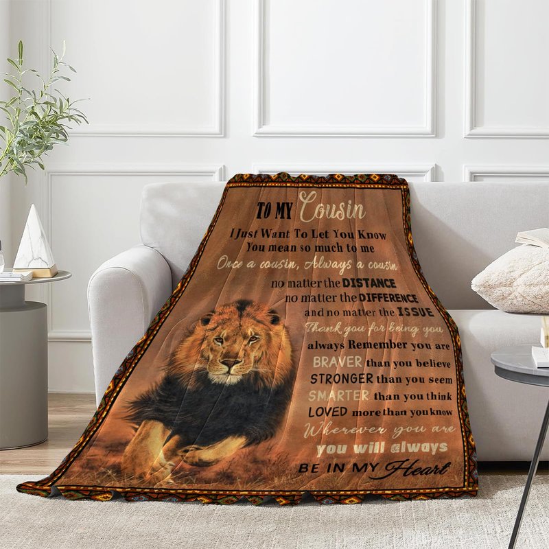 Nahjiiem Cousin Blanket, to My Cousin Gifts for Men, Birthday Gifts for Cousin Throw Blanket 50"×60"