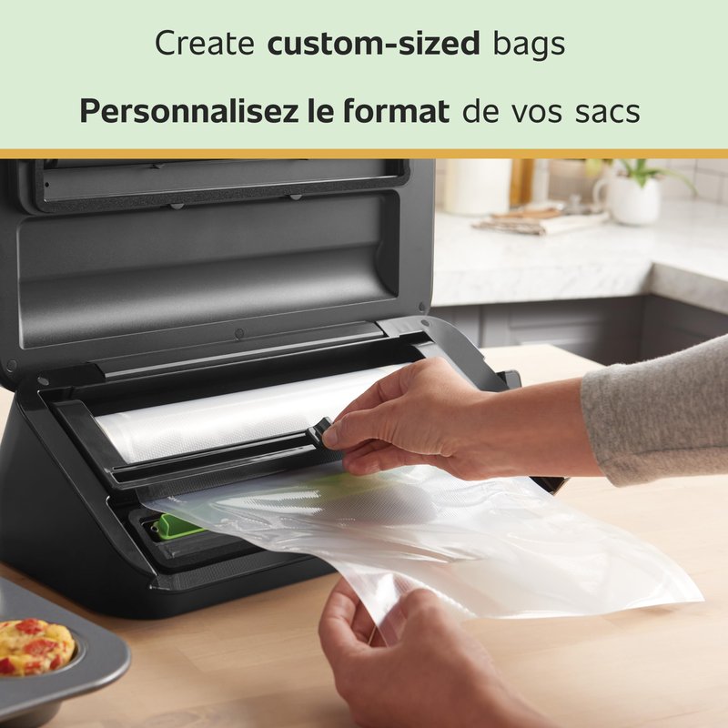 FOODSAVER 2116382 Preserve & Marinate Vacuum -Containers,1-3 cup and 1-10 cup, Clear (Count-2) & Vacuum Sealer Bags, Rolls for Custom Fit Airtight Food Storage and Sous Vide