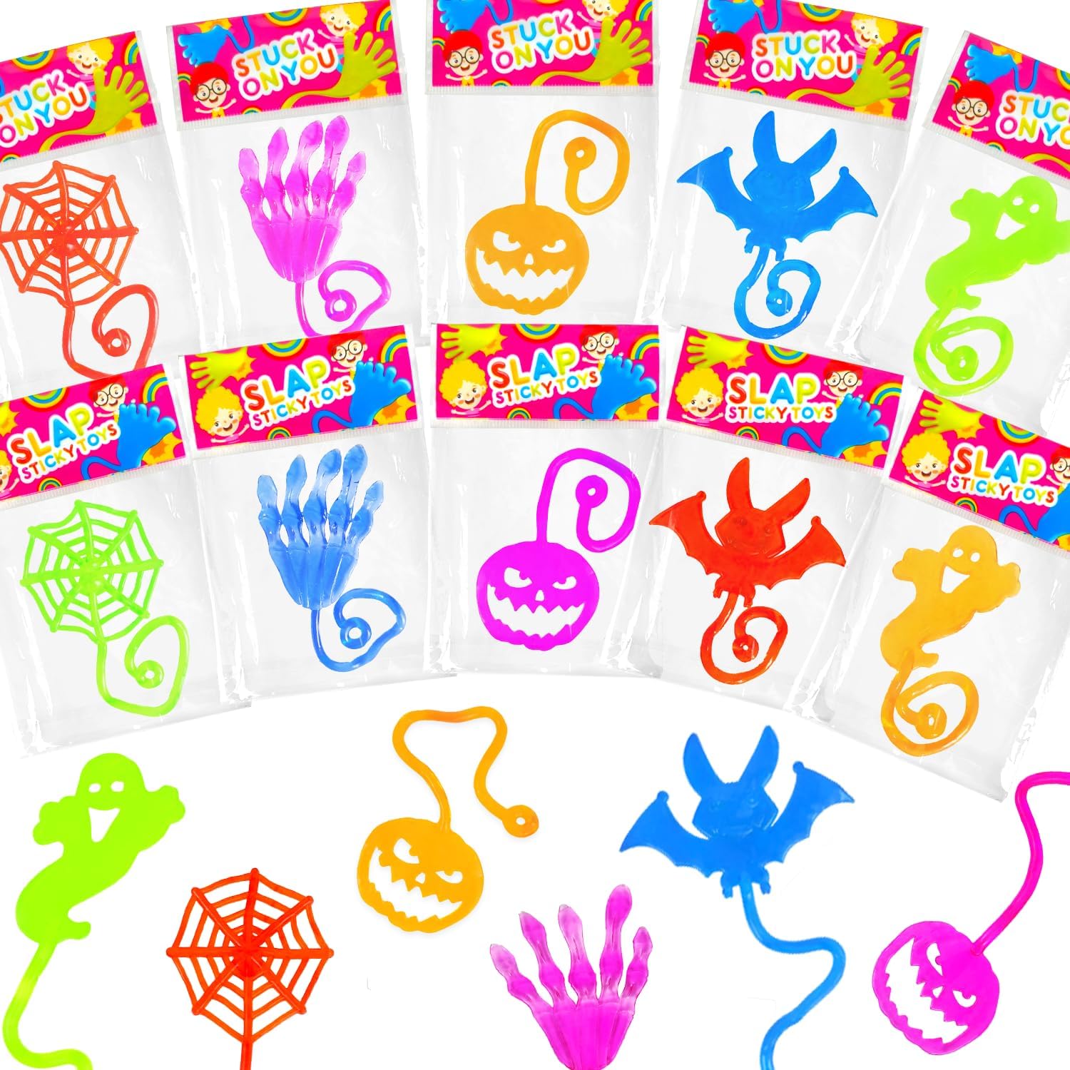 Skiennix Halloween Sticky Hands - Fun Party Favors for Kids | 100-300 Pcs for Boo Baskets & Treats