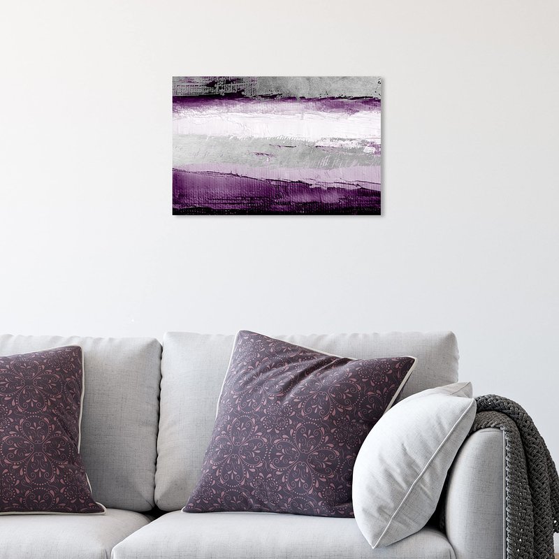 The Oliver Gal Artist Co. Abstract Wall Art Canvas Prints 'Envision and Elevate Violet' Home Décor, 15 in x 10 in, Purple, Gray