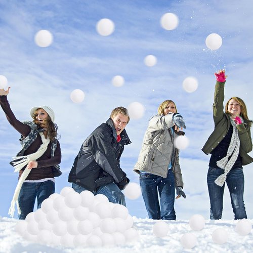 Homiar Indoor Snow Ball Fight Set - 240 Soft Plush Snow Balls for Kids | Realistic Winter Fun