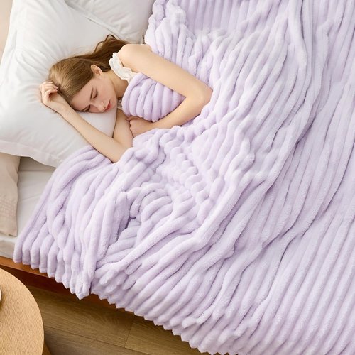 Bedsure GentleSoft Lavender Fog Full Blanket - Cozy, Soft Throw for Women & Girls | 84x90 Inches