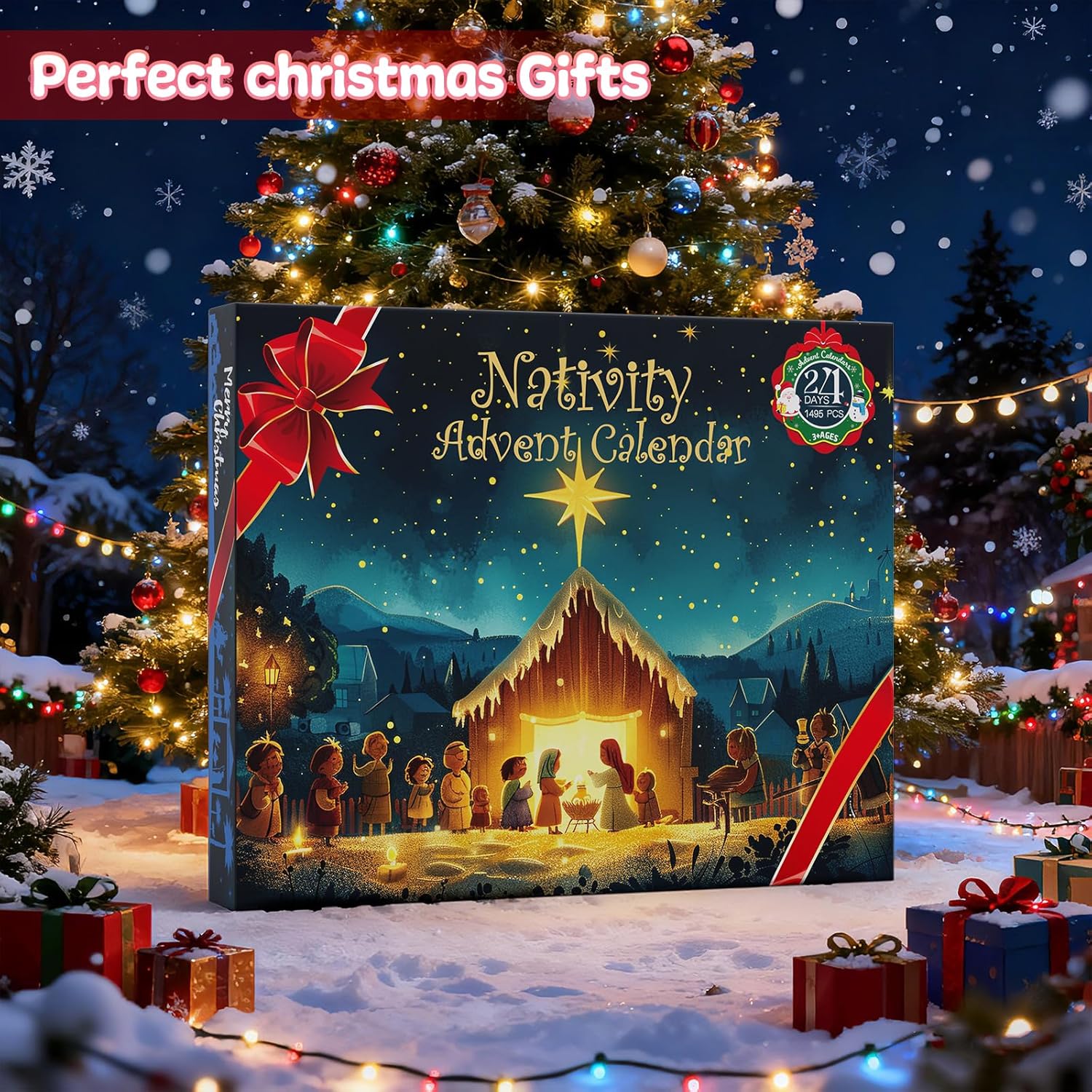 Nativity Advent Calendar 2025 - 24-Day Building Blocks Countdown Set for Kids & Adults