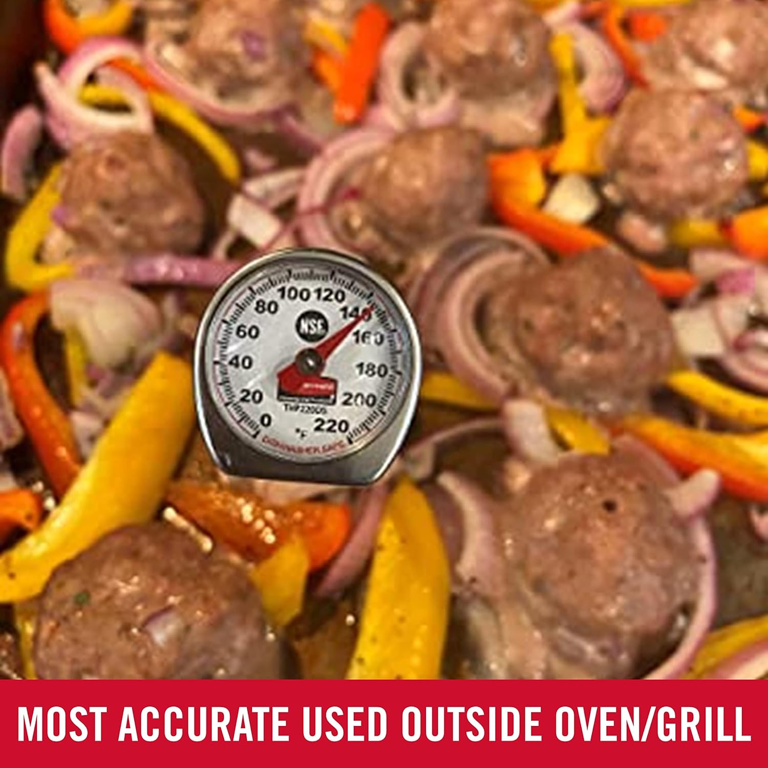 Rubbermaid Commercial Products Instant Read Thermometer - Pocket Size, Dishwasher Safe, Red | Ideal for Meat & Food Cooking