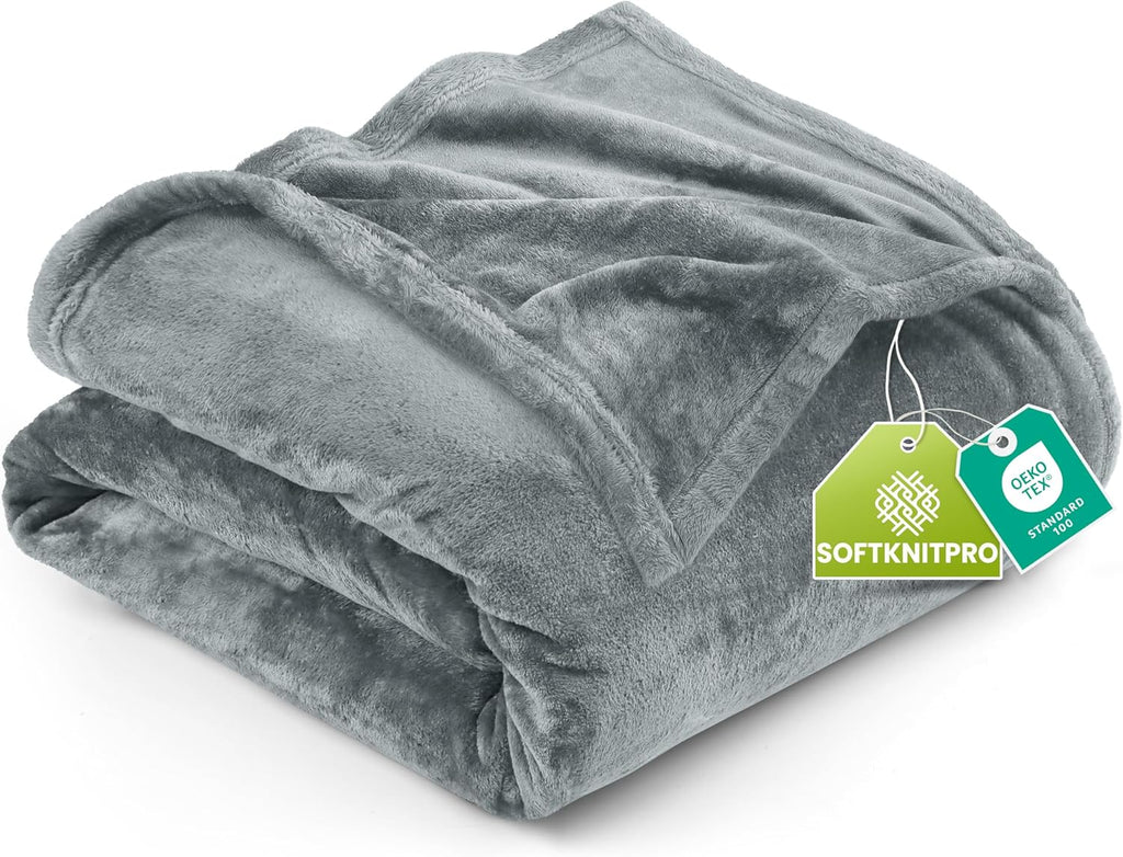 Utopia Bedding Fleece Blanket - Luxury Soft Anti-Static Microfiber in Ash Grey | Full Size (90x84 Inch)