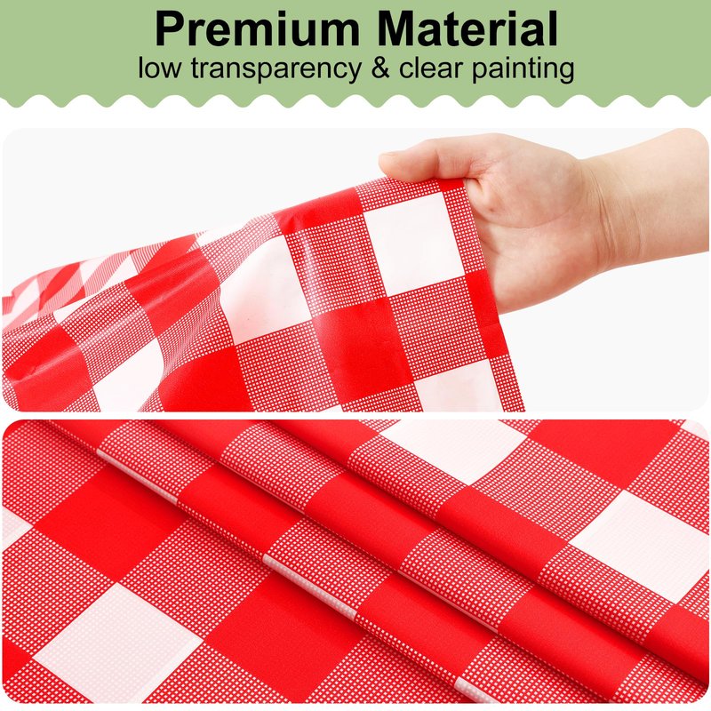 misaya 20 Packs Buffalo Disposable Table Cloth, 54 x 108 Inch Waterproof Plastic Tablecloth, Rectangle Red and White Checkered Table Covers for Picnic, Birthday, Party, Mother's Day