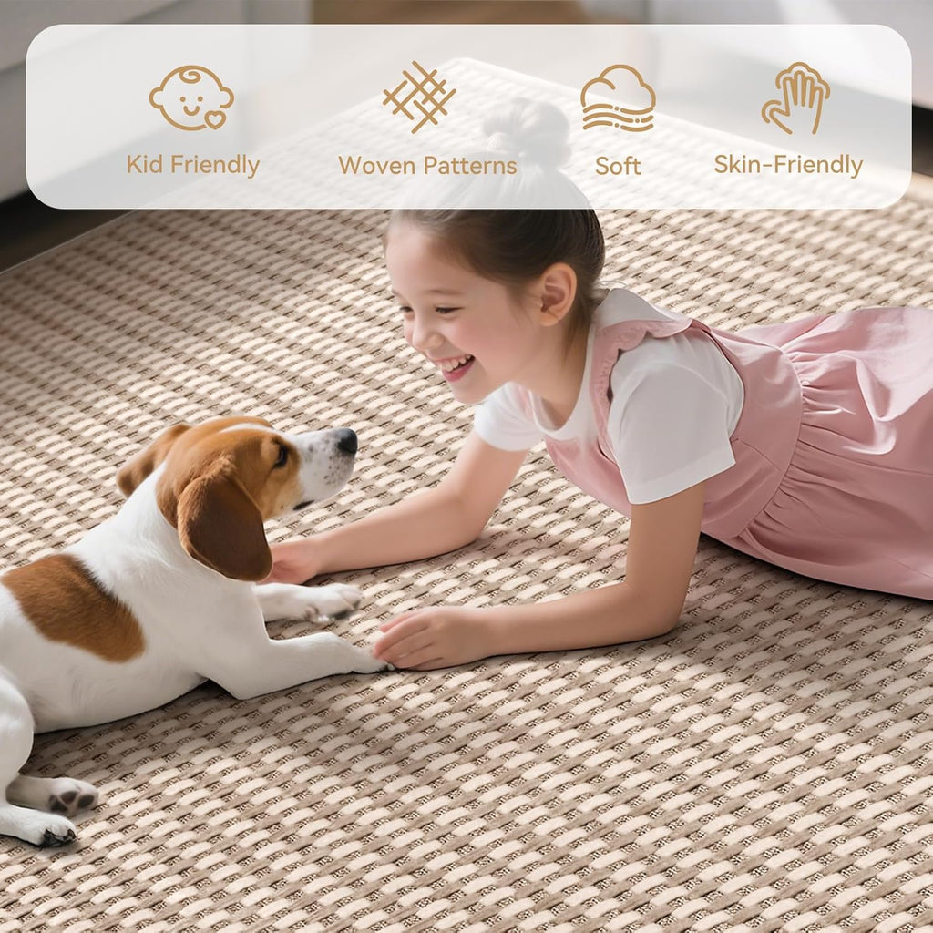 YDKGL Kitchen Runner Rug - Non-Slip Boho Woven Mat | Soft & Washable 2x6 ft for Indoor Use, Brown
