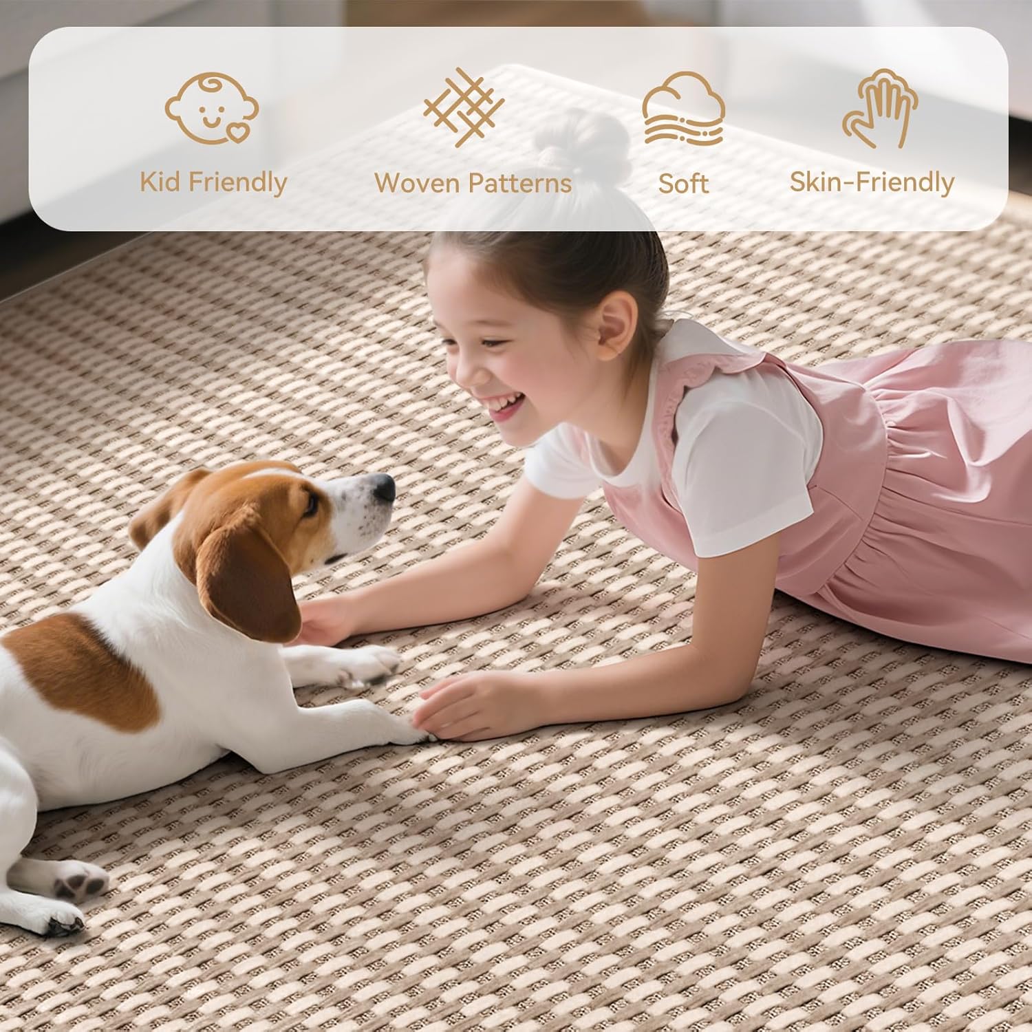 YDKGL Kitchen Runner Rug - Non-Slip Boho Woven Mat | Soft & Washable 2x6 ft for Indoor Use, Brown