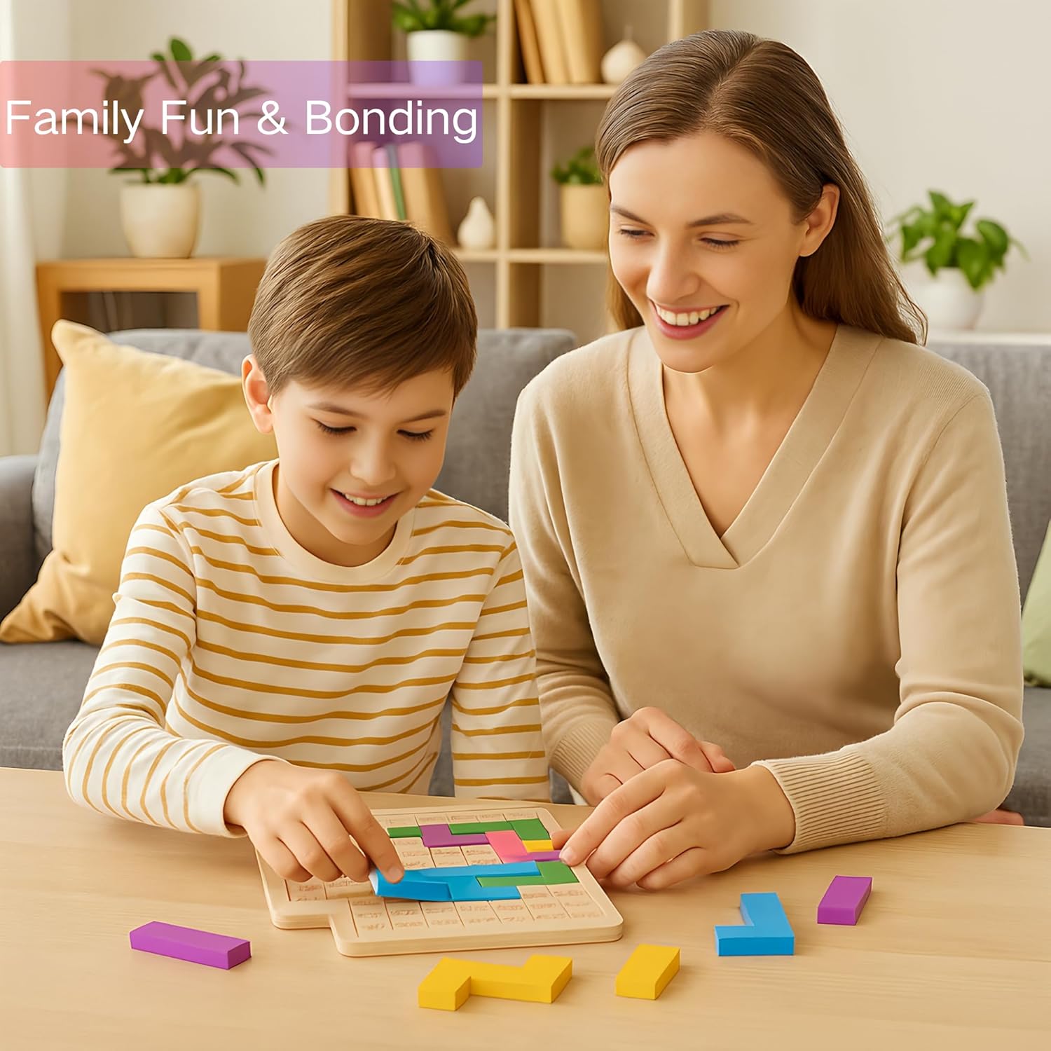 Wooden Daily Calendar Puzzle - 365 Days of Challenges | Desk Block Calendar for Home & Office Decor