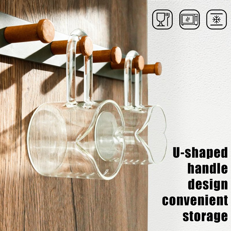 BCnmviku 250ML/8.5OZ Espresso Glass Measuring Cup Triple Pitcher Milk Cup Espresso Cups with U-shape Handle Espresso Shot Glass with V-Shaped Mouth Clear Accessories Milk Frothing Pitcher (1)