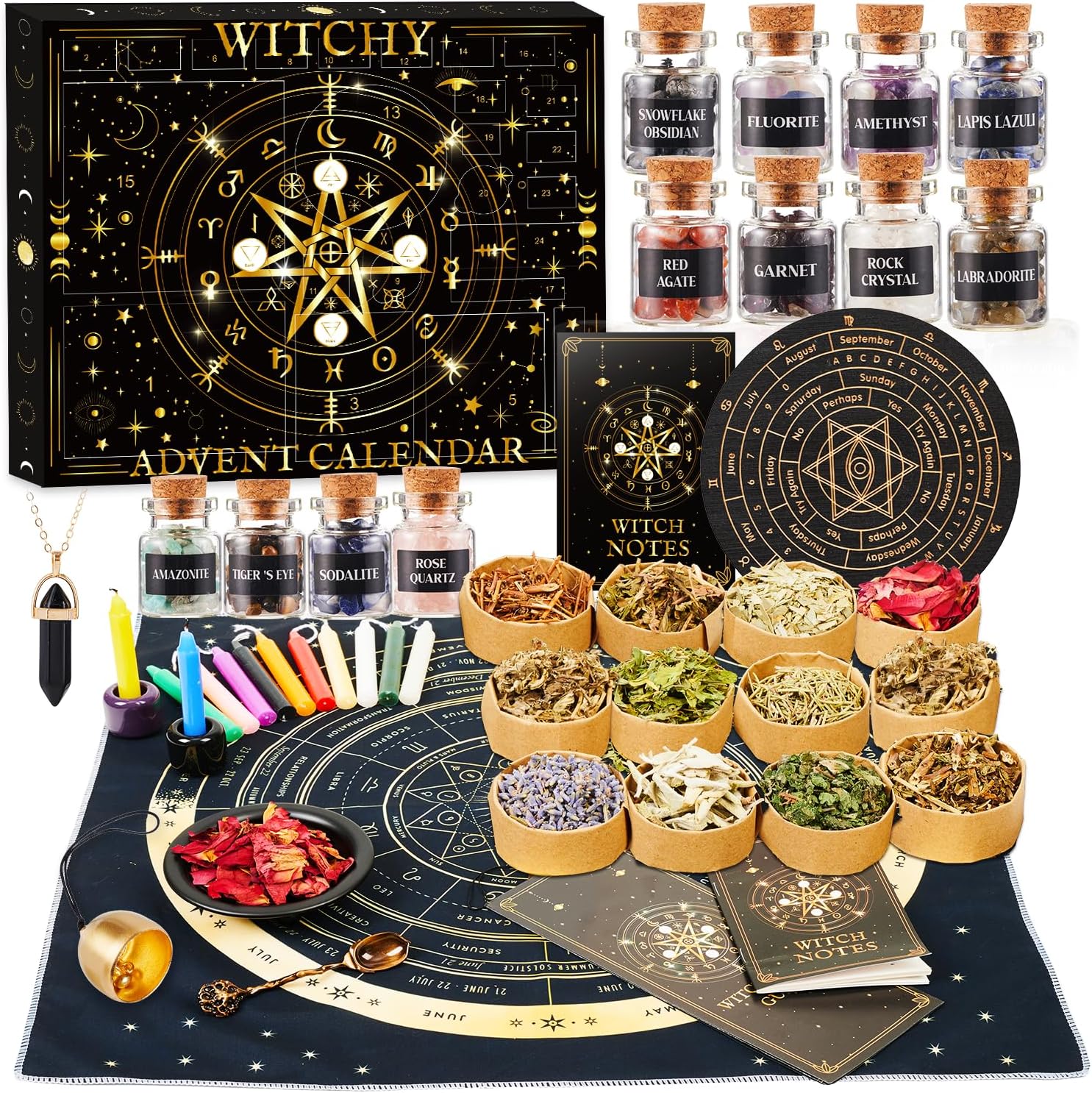 Regine Switzerland Magical Witchcraft Advent Calendar - Healing Crystals, Herbs & Candles | Unique Gifts for Women & Teens