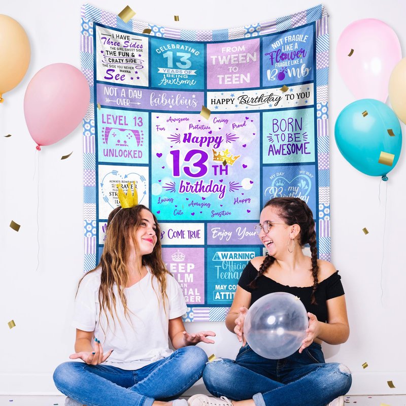 13th Birthday Gifts for Girls - 13 Year Old Girl Birthday Gifts - Birthday Gifts for 13 Year Old Girls - Happy 13 Yr Old Girl Gifts - Teenage 13 Gift Ideas Bday Soft Blanket 60"X50"
