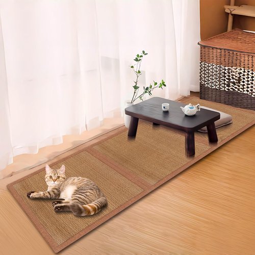 AIMECO Japanese Tatami Mat, 3PCS 2x2 Ft Natural Rattan Futon Floor Mattress Area Rugs for Sleeping Meditation Yoga, Brown