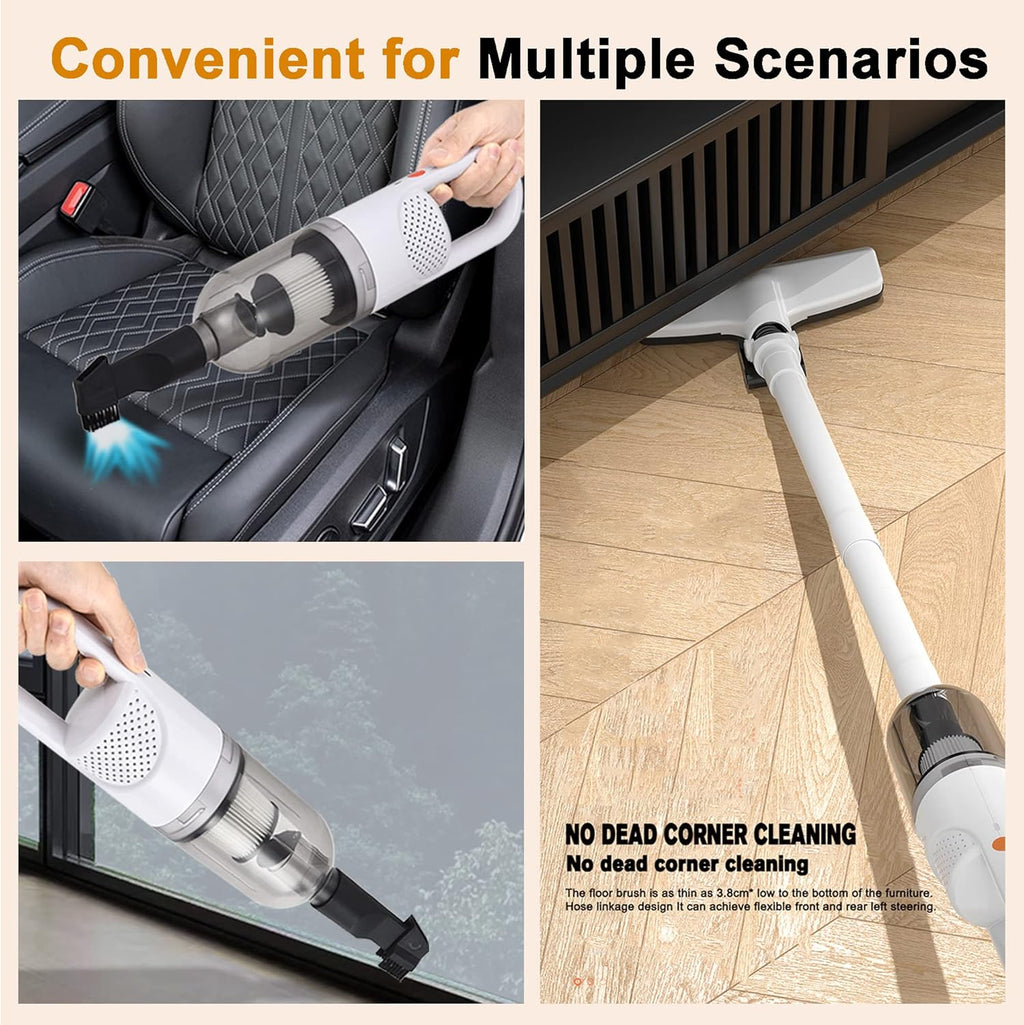 Skiennix 6-in-1 Lightweight Stick Vacuum Cleaner - 100W Powerful Motor | Portable Handheld for Hard Floors & Carpets