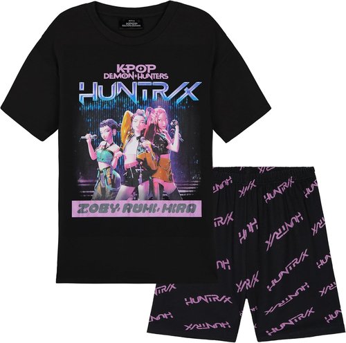 KPop Demon Hunters | Officially Licensed 2-Pc Girls' Pajama Set - Soft T-Shirt & Shorts, Ages 5-14