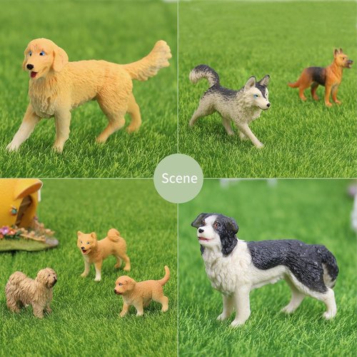 Muchfun 20Pcs Dog Toy Figurines - Fun Animal Cake Toppers for Kids' Parties