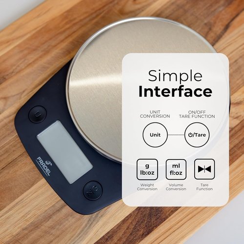 Fradel Digital Kitchen Food Scale - 0.1g Precision in Grams & Ounces | 11lb Capacity for Cooking & Baking