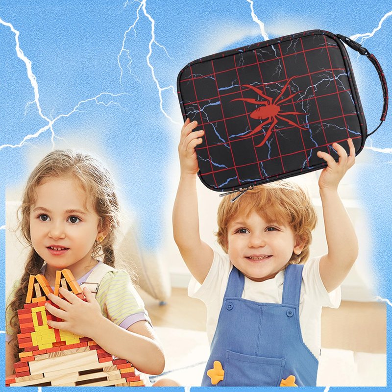 FunnyGifts Kids Boys Lunch Box Insulated Lunch Bag for 3 4 5 6 7 8 9 10 11 12 Kids For Back to School Reusable Freezable Small Cooler Bag Snack Bag for Elementary Kindergarten Primary School