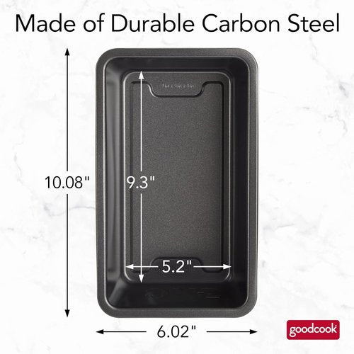 GoodCook PRO Nonstick Loaf Pan - Easy-Clean Carbon Steel Bakeware for Breads & Cakes, 9 x 5-Inch, Gray
