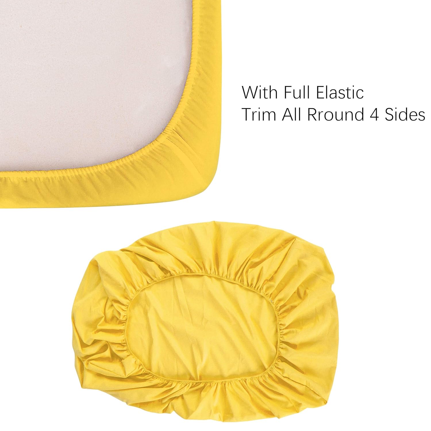 NTBAY 100% Brushed Microfiber Fitted Crib Sheet - Super Soft & Cozy for Standard Cribs | Yellow, 28x52 Inches