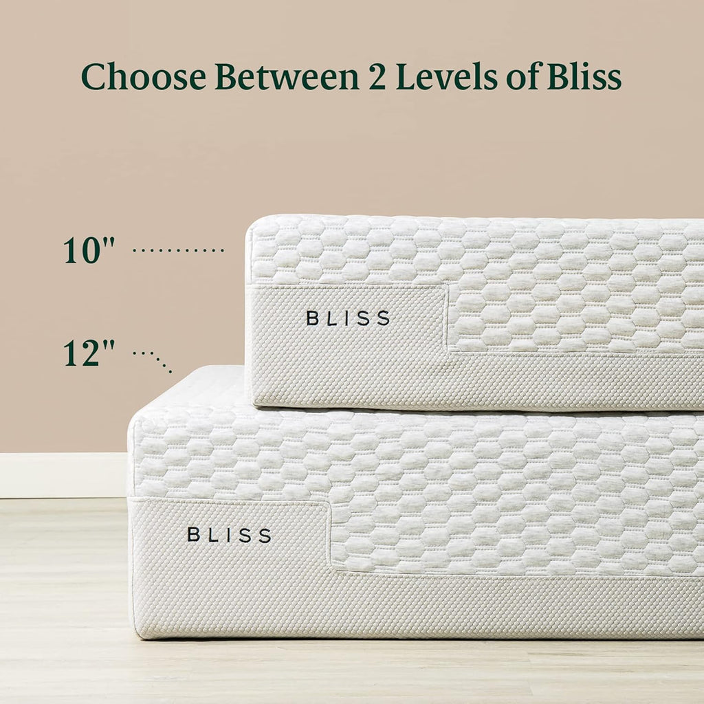 Zinus 12 Inch Bliss Memory Foam Mattress - Pressure Relieving | Sustainable Tencel Blend Cover, Queen