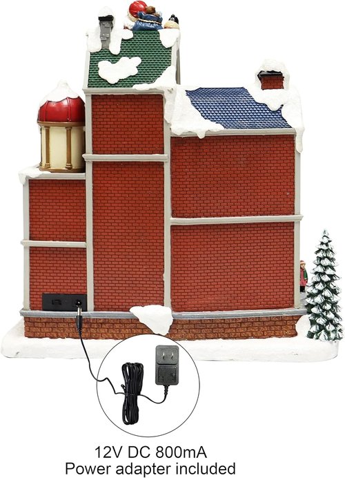 Moments In Time Lighted Christmas Village House - Animated Holiday Scene with LED Lights & Music | Gift Box Ready Decor