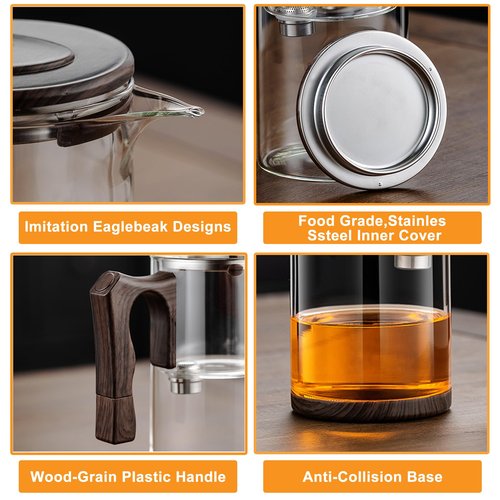 Tea Pot - 750ml/25.4oz Magic Witchcraft Glass Teapot with Strainer Loose Leaf Tea Innovative Water Separation Magnetic Teapot,Borosilicate Glass Tea Infuser Elegant Gift Packaging