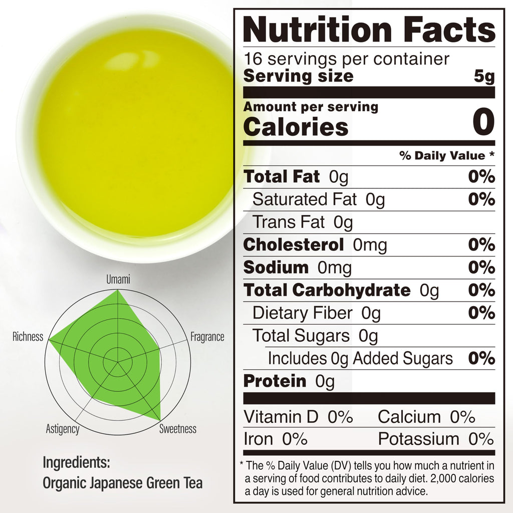 chaganju Green Tea Sencha Fukamushi - deep-steamed green tea - Japanese Organic Loose Leaf Tea, 80g【YAMASAN】