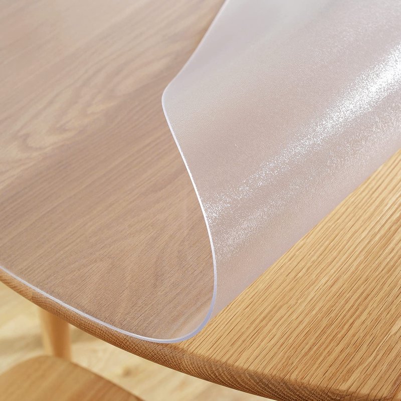 Royhom 45 Inch Clear Round Table Cover Protector, 2mm Thick Plastic Table Cover Round, PVC Circle Tabletop Protective Pad for Kitchen Dining, Non-Slip, Easy Clean, Waterproof