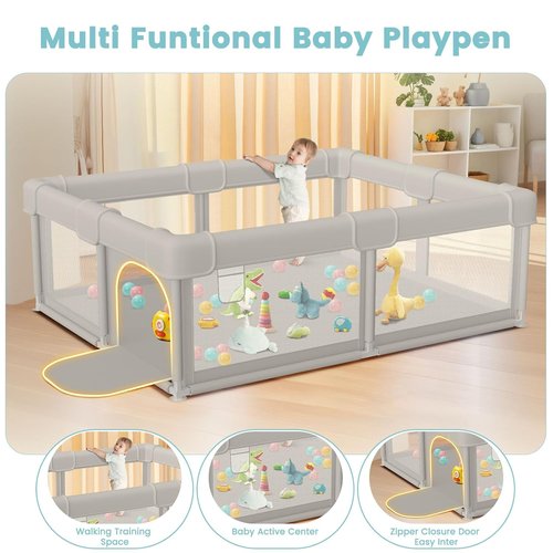 Besuhot Baby Playpen - Sturdy Safety Playard with Gate | 50x50 Indoor & Outdoor Activity Center