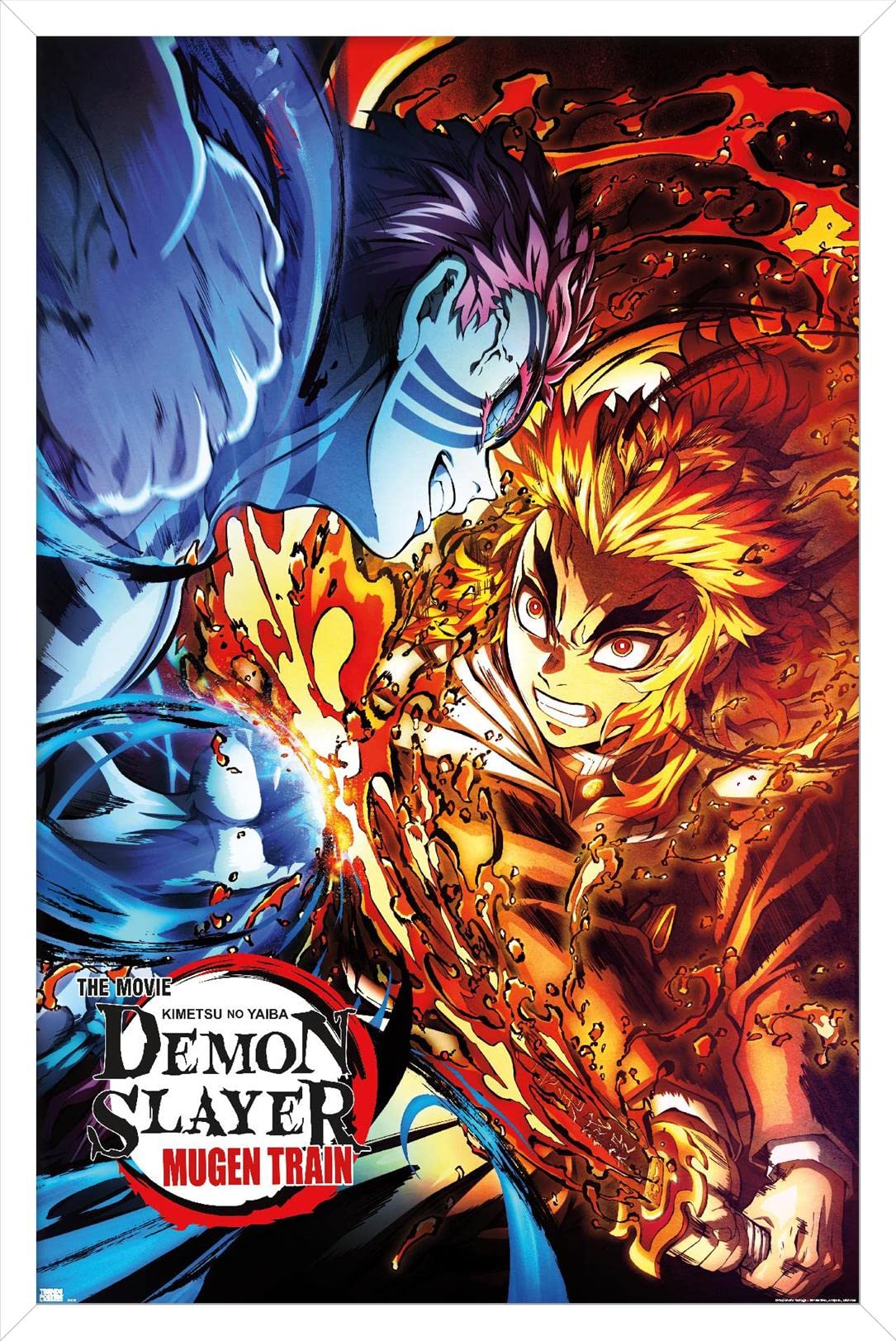 Trends International Demon Slayer: Mugen Train - Versus One Sheet Wall Poster, 14.725" x 22.375", White Framed Version