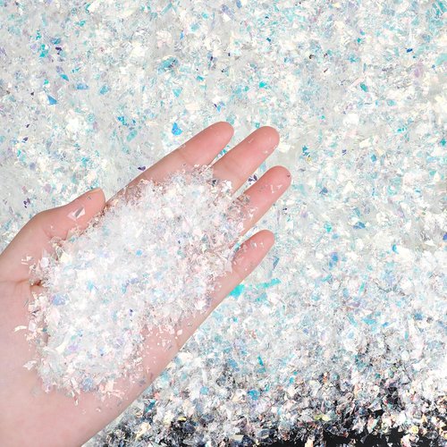 FOIMAS Artificial Flake Snow - Sparkling Fake Snow Powder for Christmas Crafts & Decorations | 7.05 Ounce