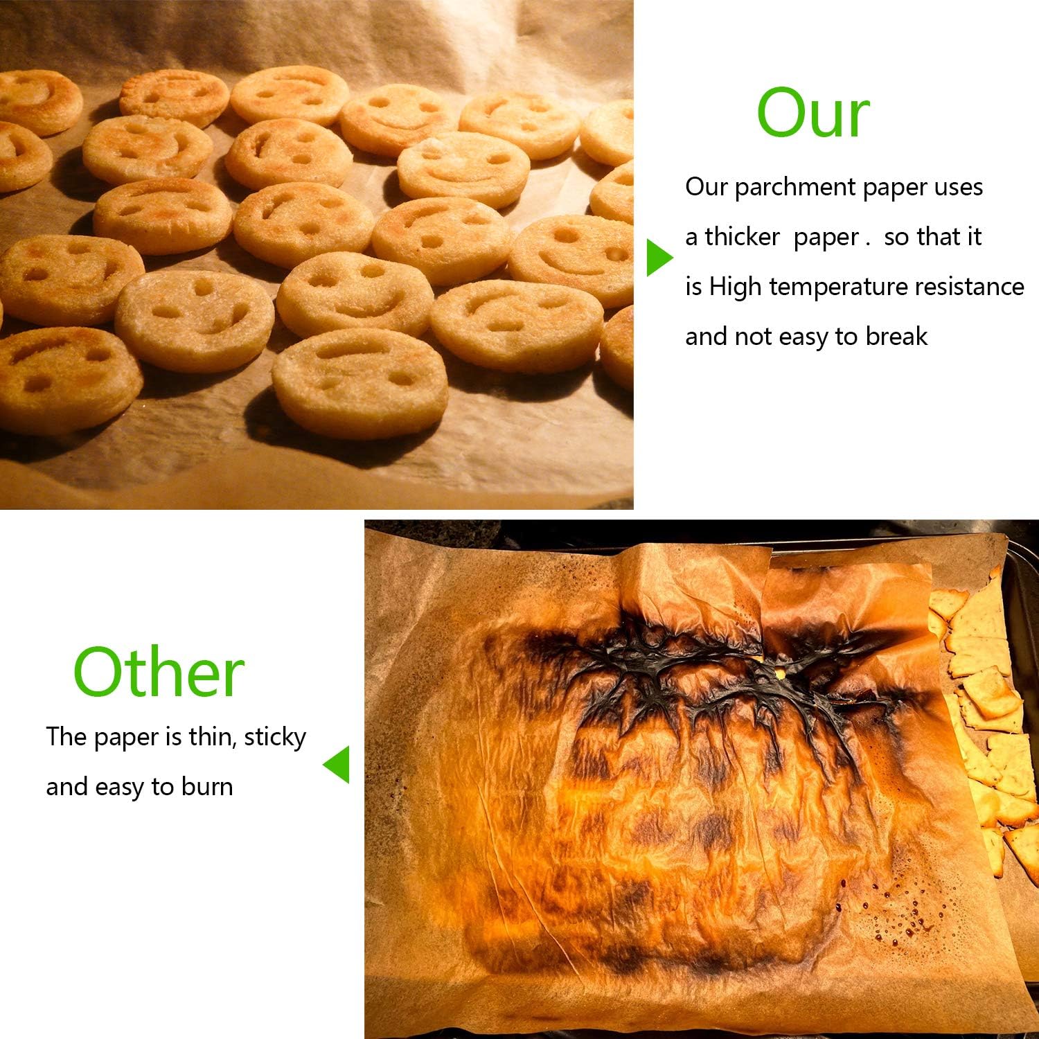 QYH Parchment Paper Sheets - 100 Unbleached Precut Baking Sheets, 8x12 Inches for Cookies & Cooking