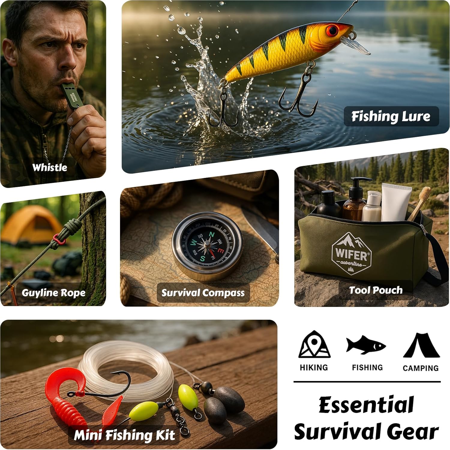 Survival Kit Advent Calendar 2025 for Men - 24 Days of Essential Outdoor Tools | Perfect Xmas Gift for Camping, Fishing, and Hiking Enthusiasts